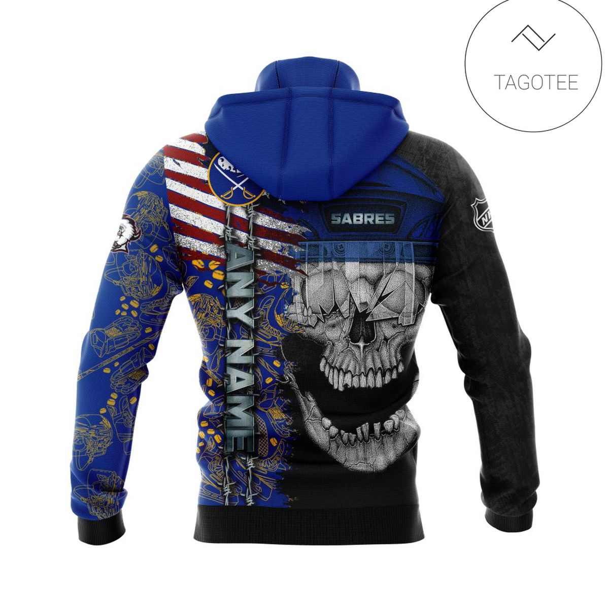 Personalized Custom Name Buffalo Sabres Skull Gaiter Mask Hoodie Personalized Custom Name Buffalo Sabres Skull Gaiter Mask Hoodie