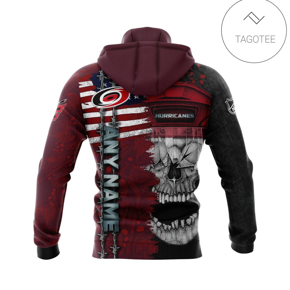 Personalized Custom Name Carolina Hurricanes Skull Gaiter Mask Hoodie Personalized Custom Name Carolina Hurricanes Skull Gaiter Mask Hoodie
