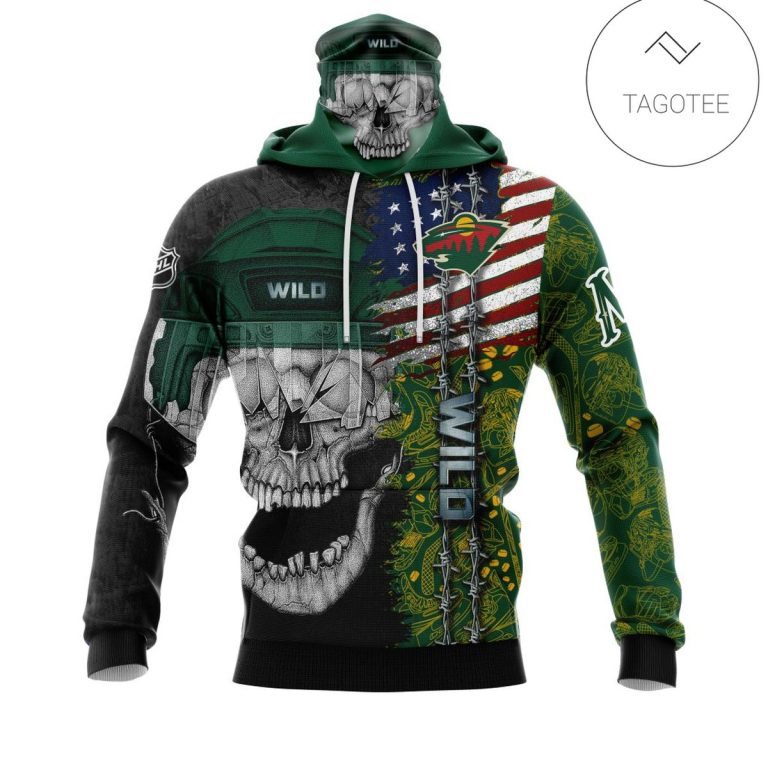 Personalized-Custom-Name-Minnesota-Wild-Skull-Gaiter-Mask-Hoodie-1