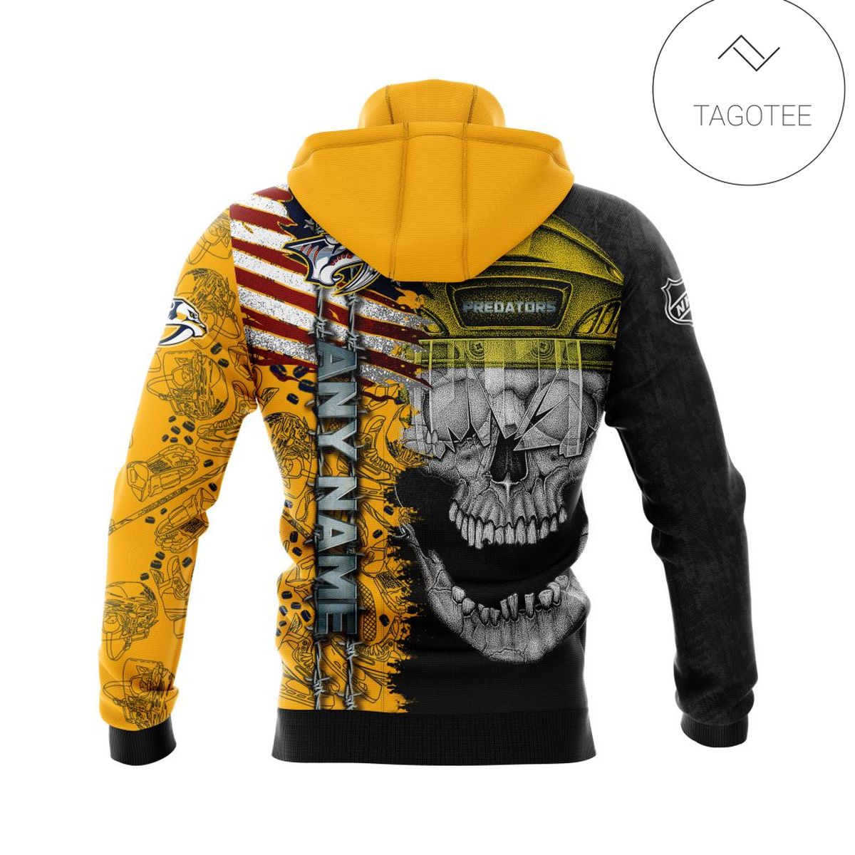 Personalized Custom Name Nashville Predators Skull Gaiter Mask Hoodie Personalized Custom Name Nashville Predators Skull Gaiter Mask Hoodie