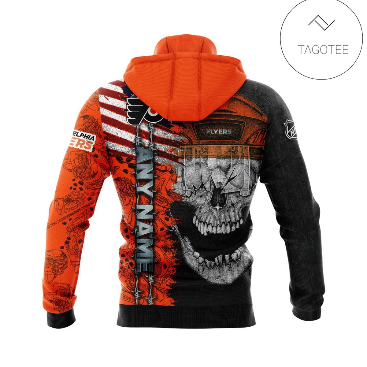 Personalized Custom Name Philadelphia Flyers Skull Gaiter Mask Hoodie Personalized Custom Name Philadelphia Flyers Skull Gaiter Mask Hoodie