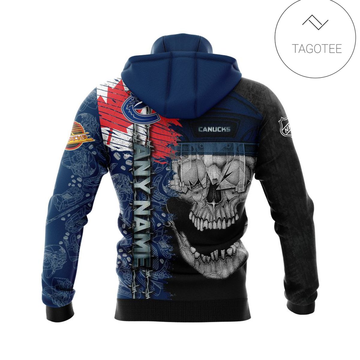 Personalized Custom Name Vancouver Canucks Skull Gaiter Mask Hoodie Personalized Custom Name Vancouver Canucks Skull Gaiter Mask Hoodie