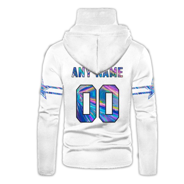 Personalized Dallas Cowboys White Custom 3D Hoodie Mask Personalized Dallas Cowboys White Custom 3D Hoodie Mask