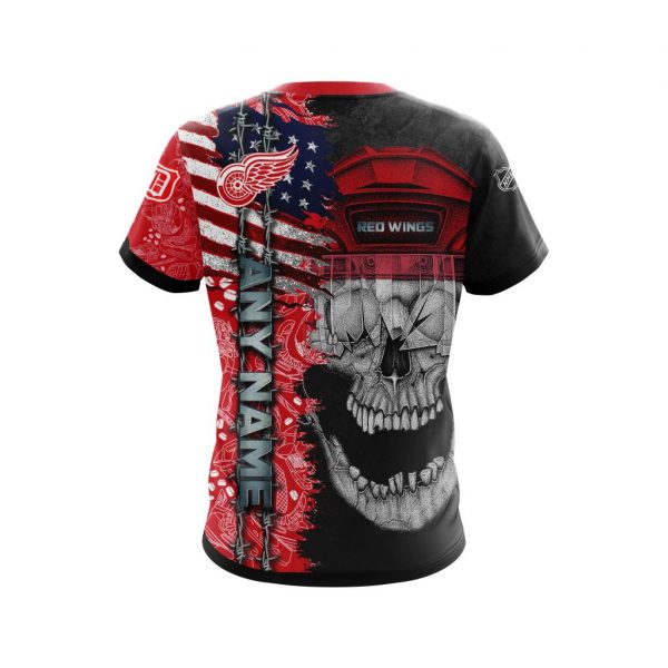 Personalized Detroit Red Wings Skull Concept 3D Shirt Personalized Detroit Red Wings Skull Concept 3D Shirt