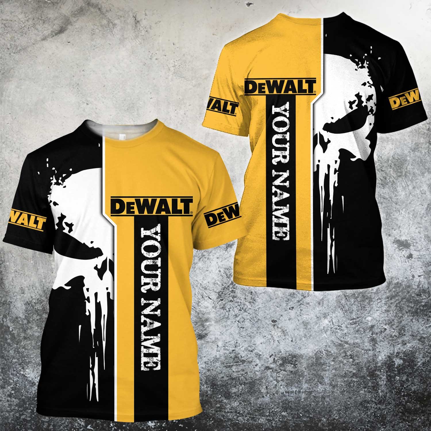 Personalized Dewalt Punisher Skull 3D Shirt Personalized Dewalt Punisher Skull 3D Shirt