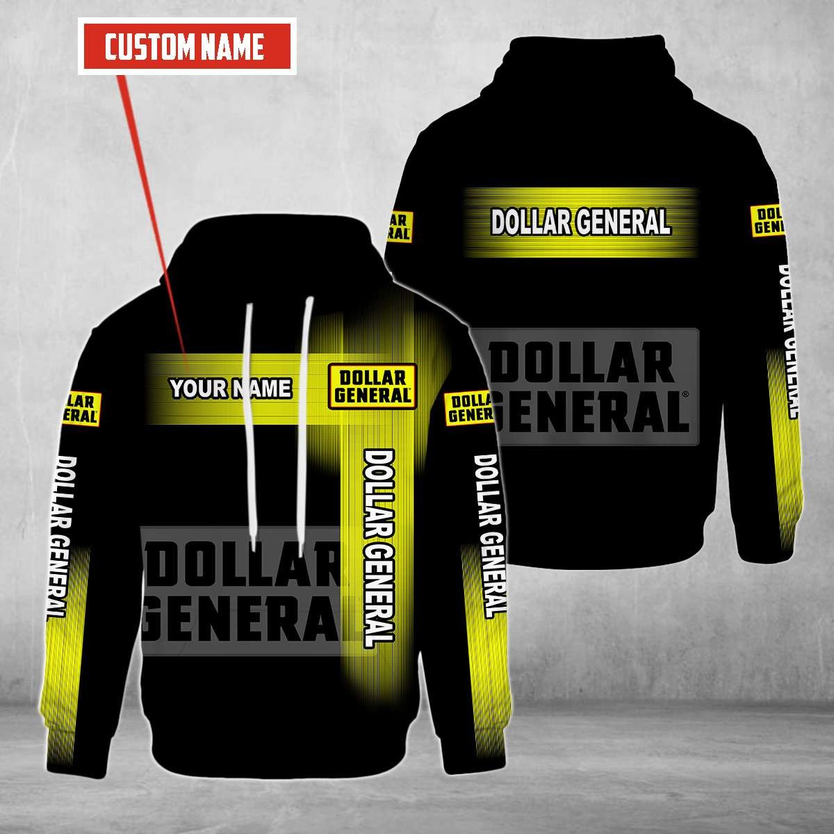 Personalized Dollar General Black Custom All Over Print 3D Hoodie Personalized Dollar General Black Custom All Over Print 3D Hoodie