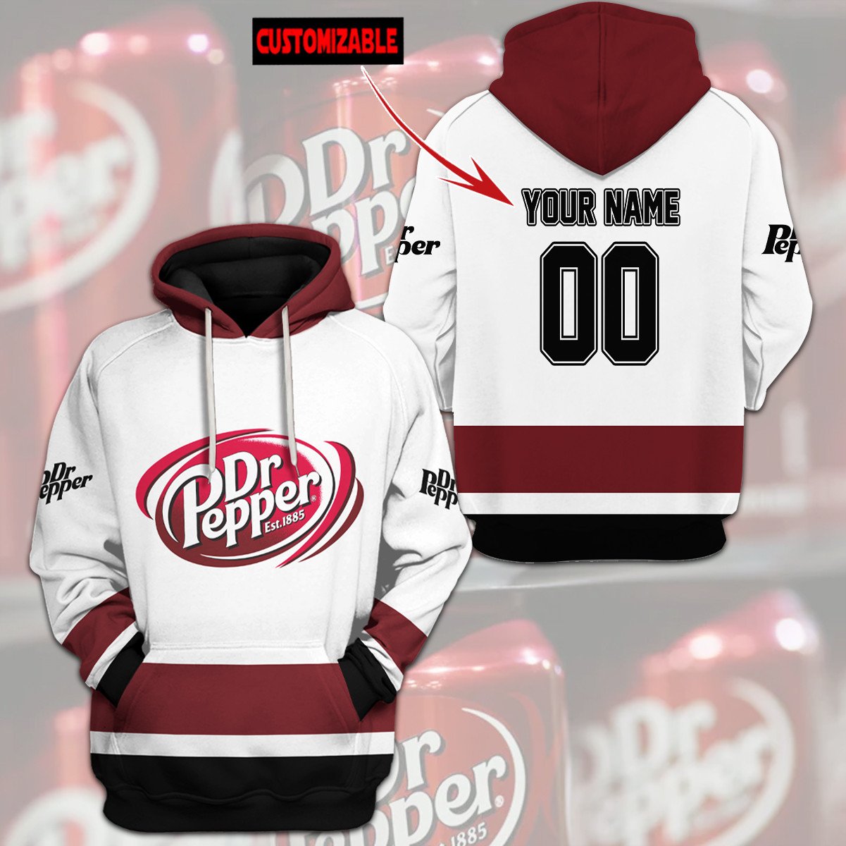 Personalized Dr Pepper Custom 3D Hoodie Personalized Dr Pepper Custom 3D Hoodie