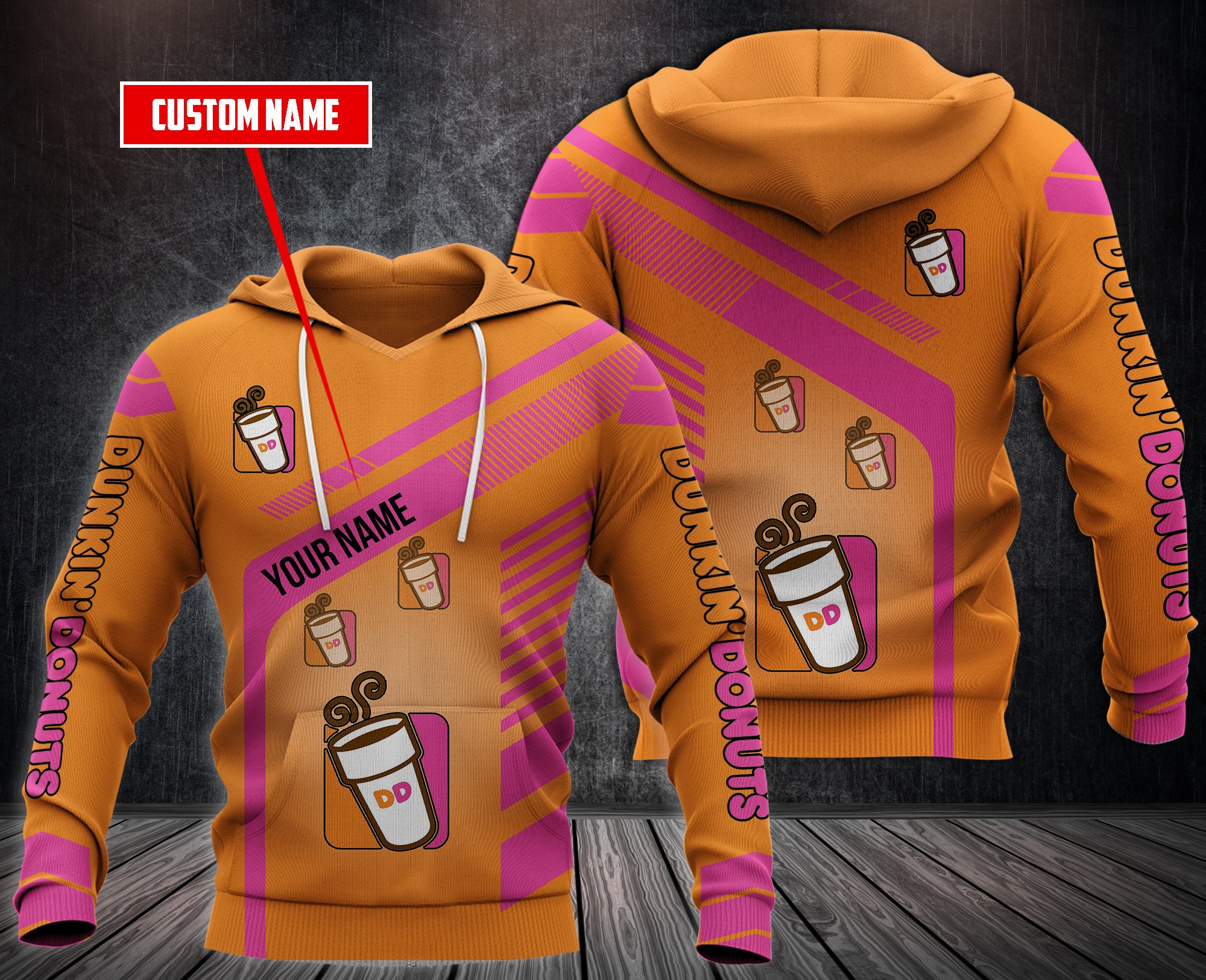 Personalized Dukin’ Donuts Custom All Over Print 3D Hoodie Personalized Dukin’ Donuts Custom All Over Print 3D Hoodie