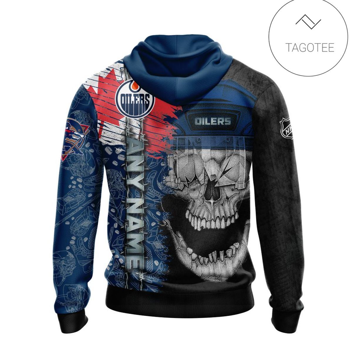 Personalized Edmonton Oilers Skull Hoodie Personalized Edmonton Oilers Skull Hoodie