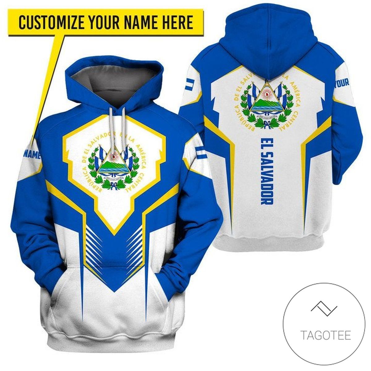 Personalized El Salvador Country Symbol Hoodie Personalized El Salvador Country Symbol Hoodie