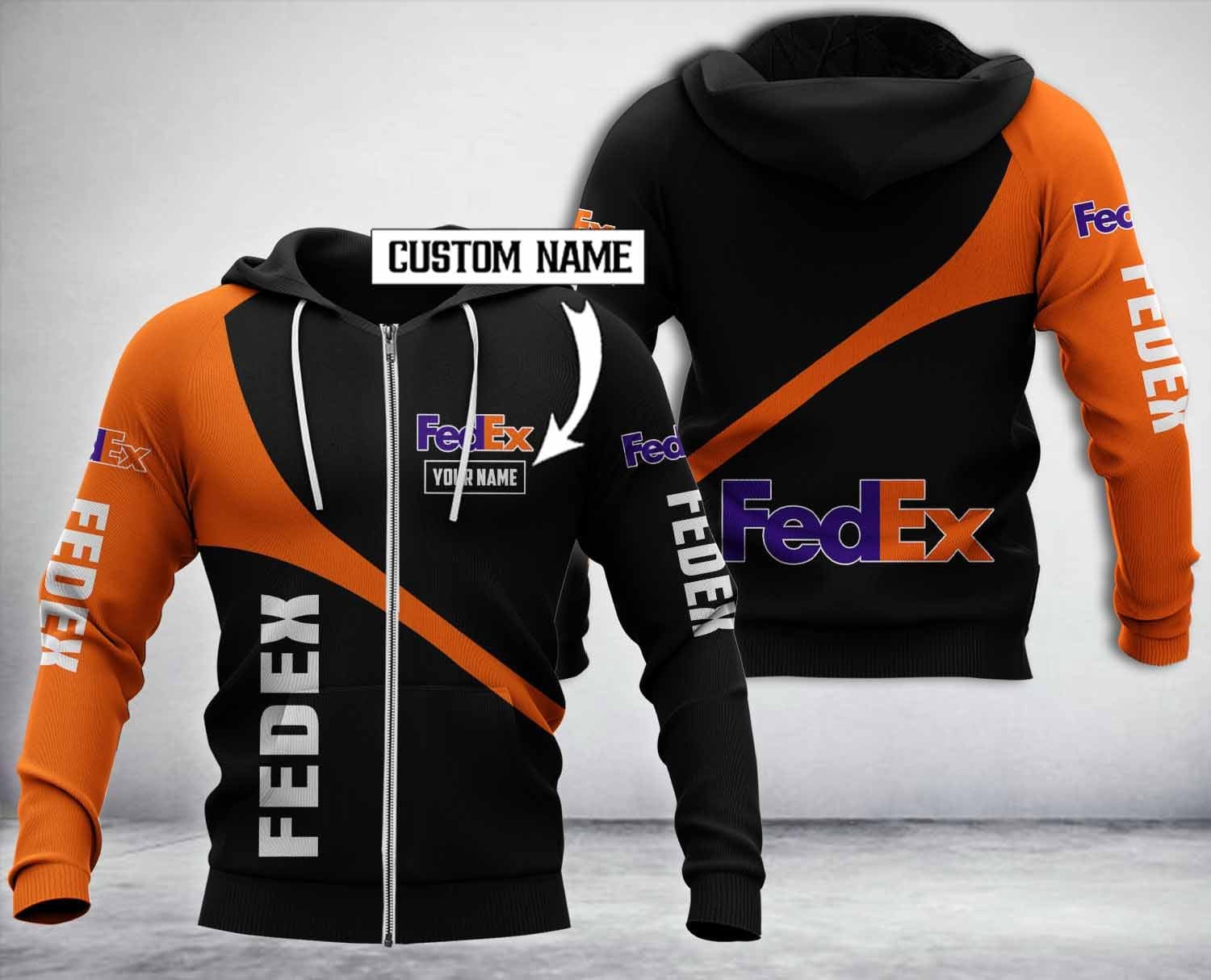 Personalized Fedex Black 3D Hoodie Personalized Fedex Black 3D Hoodie
