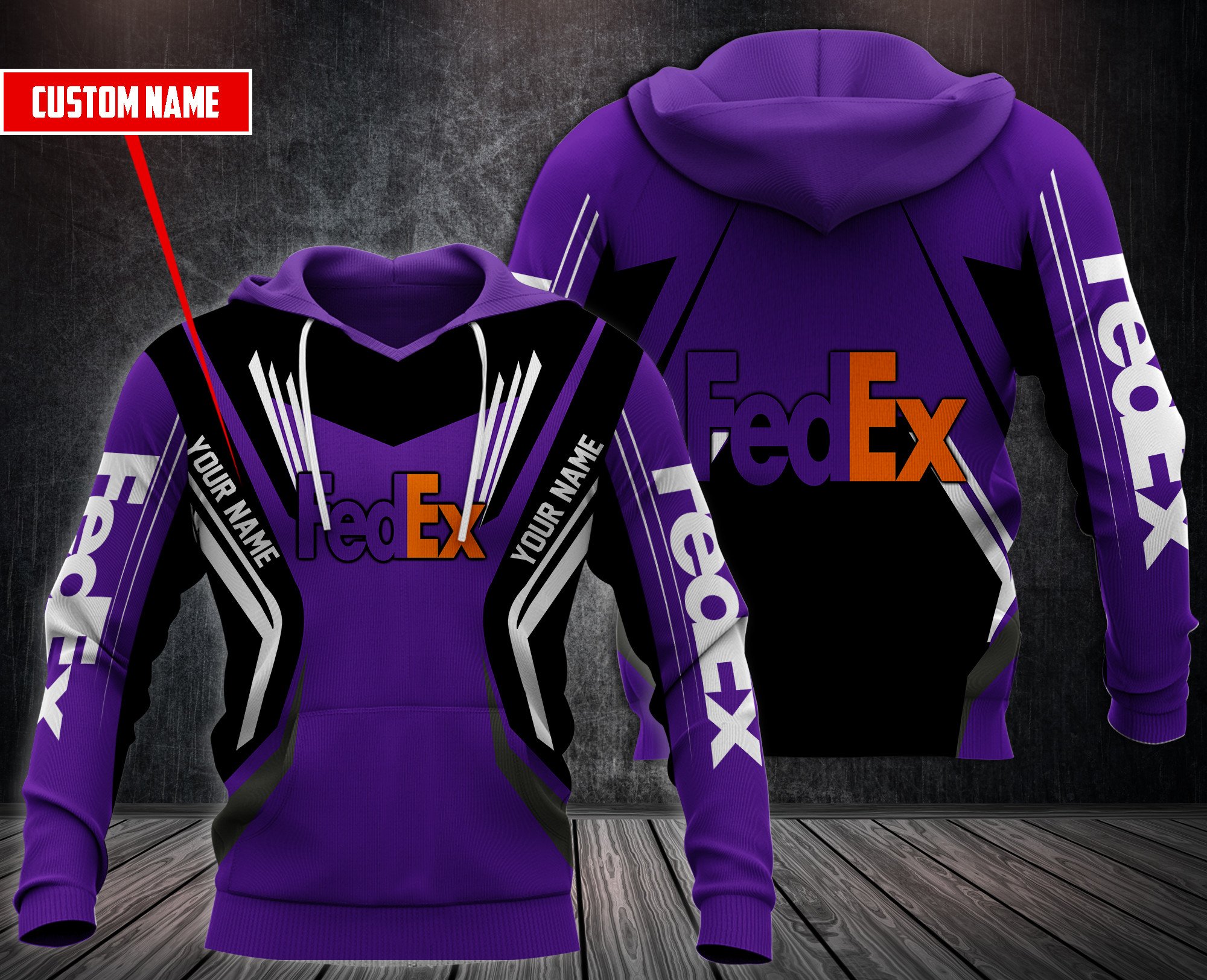 Personalized Fedex Custom All Over Print 3D Hoodie Personalized Fedex Custom All Over Print 3D Hoodie