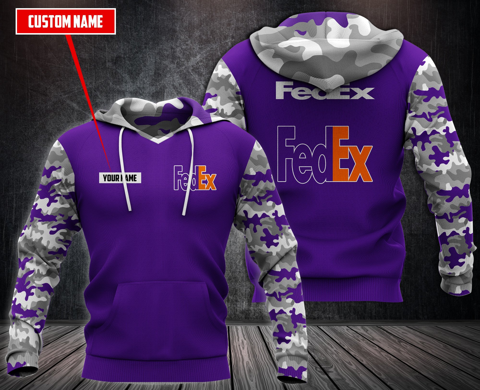 Personalized Fedex Purple 3D Fleece Hoodie Personalized Fedex Purple 3D Fleece Hoodie