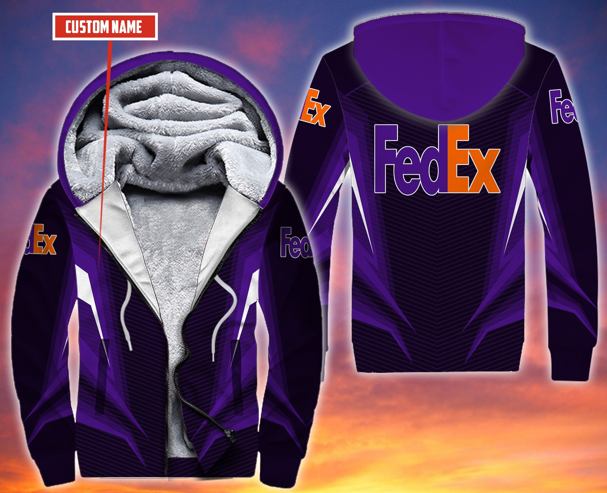 Personalized Fedex Purple Custom 3D Fleece Hoodie Personalized Fedex Purple Custom 3D Fleece Hoodie