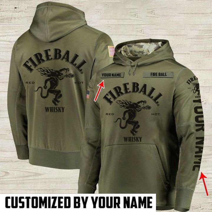 Personalized Fireball Whisky Army Custom 3D Hoodie Personalized Fireball Whisky Army Custom 3D Hoodie