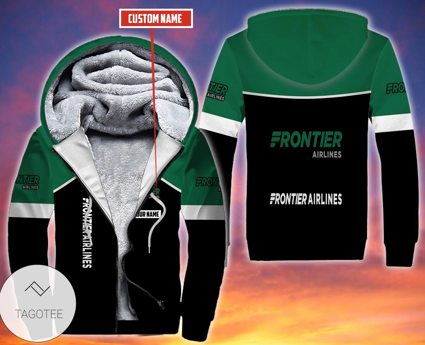 Personalized Frontier Airlines Fleece Hoodie Personalized Frontier Airlines Fleece Hoodie