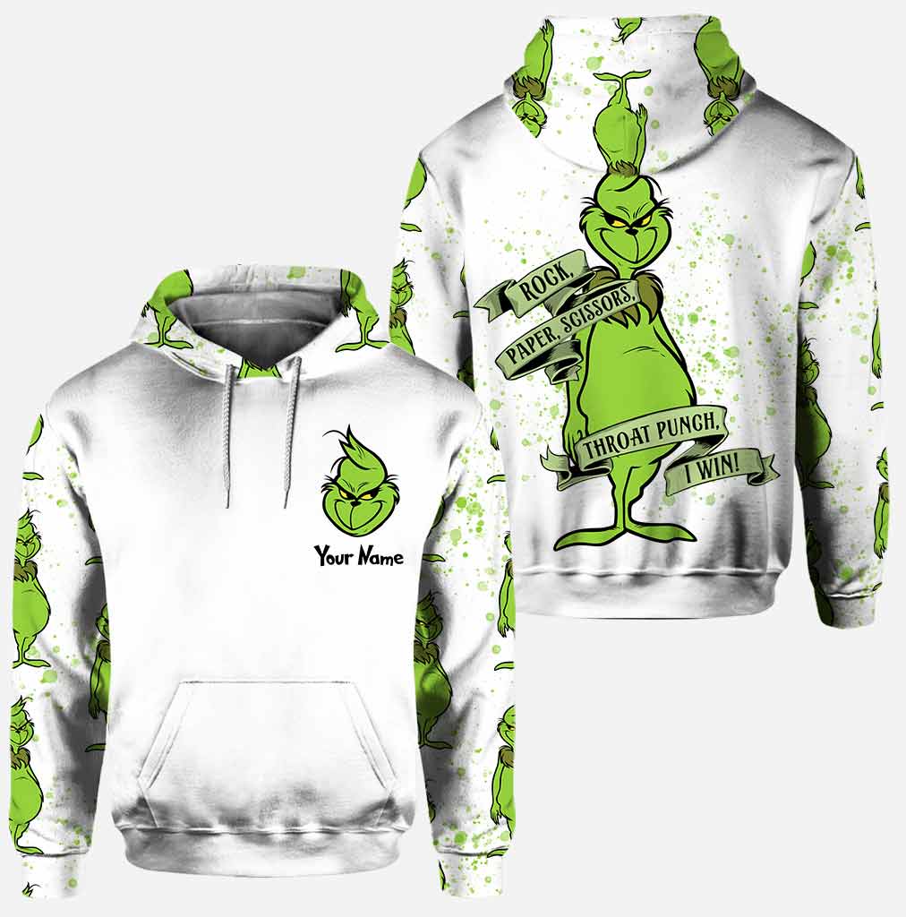 Personalized Grinch Rock Paper Scissors I Win 3D Hoodie Personalized Grinch Rock Paper Scissors I Win 3D Hoodie