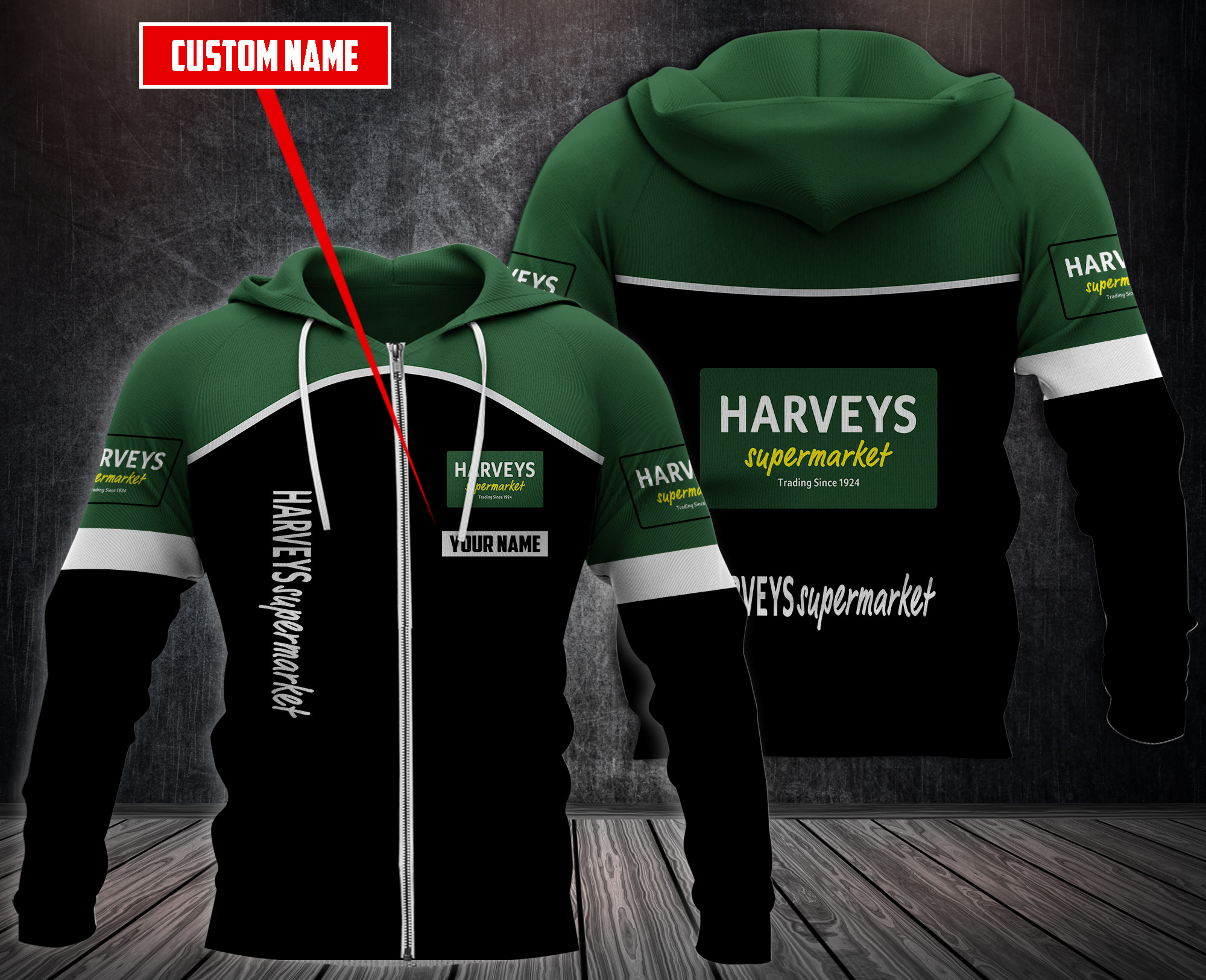 Personalized Harveys Supermarket 3D Fleece Hoodie Personalized Harveys Supermarket 3D Fleece Hoodie