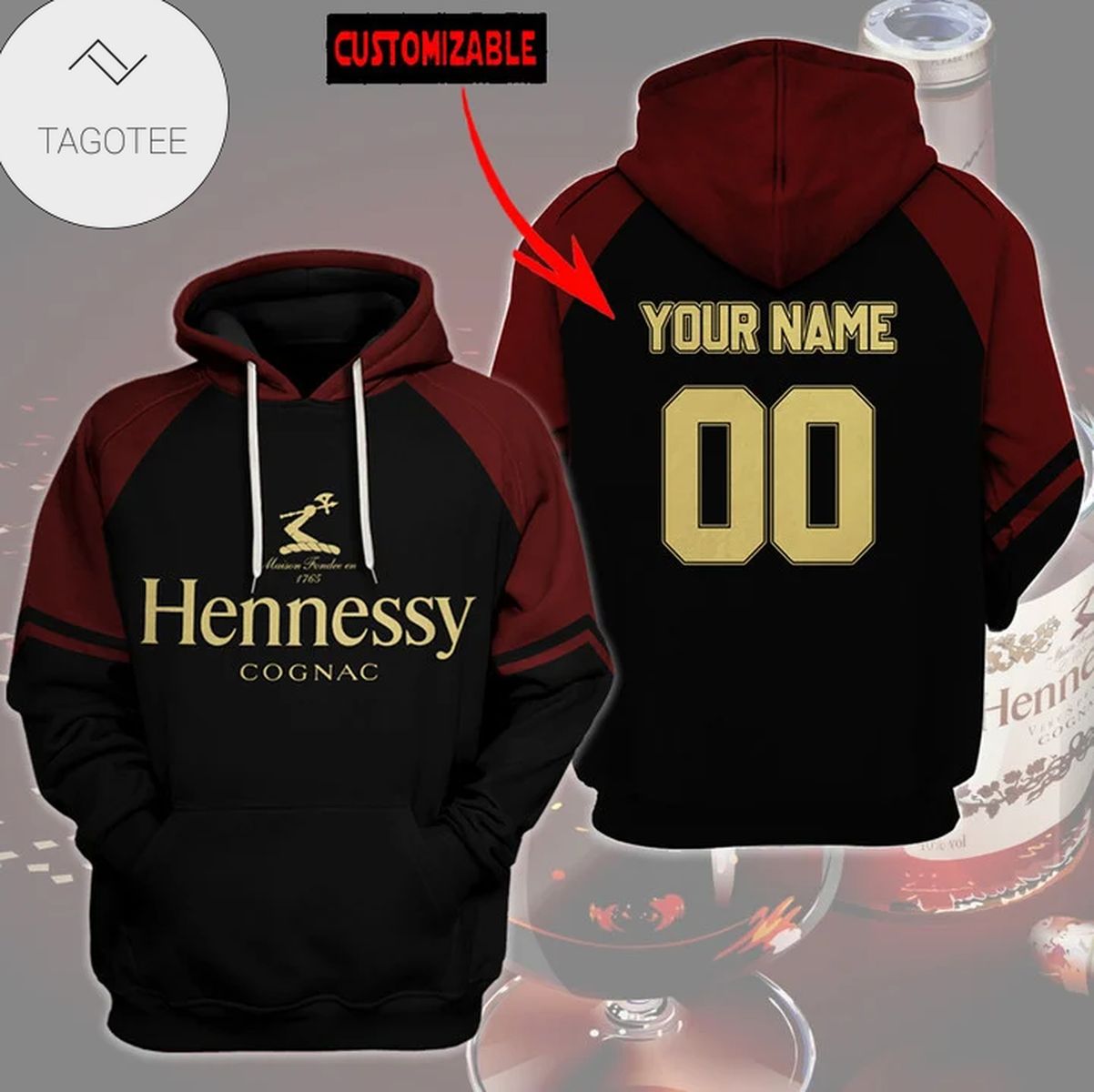 Personalized Hennessy Cognac Logo Hoodie Personalized Hennessy Cognac Logo Hoodie