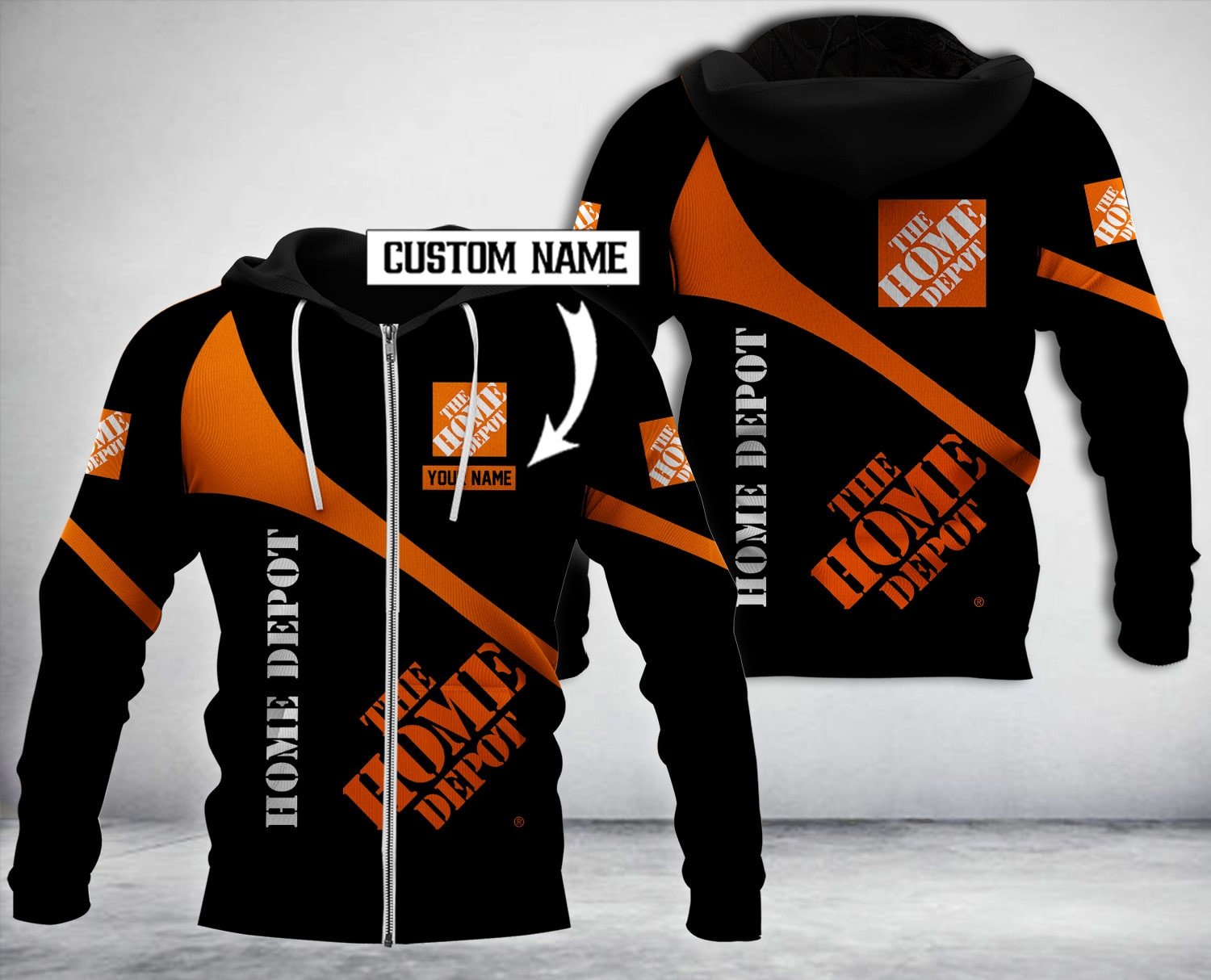Personalized Home Depot Black 3D Hoodie Personalized Home Depot Black 3D Hoodie