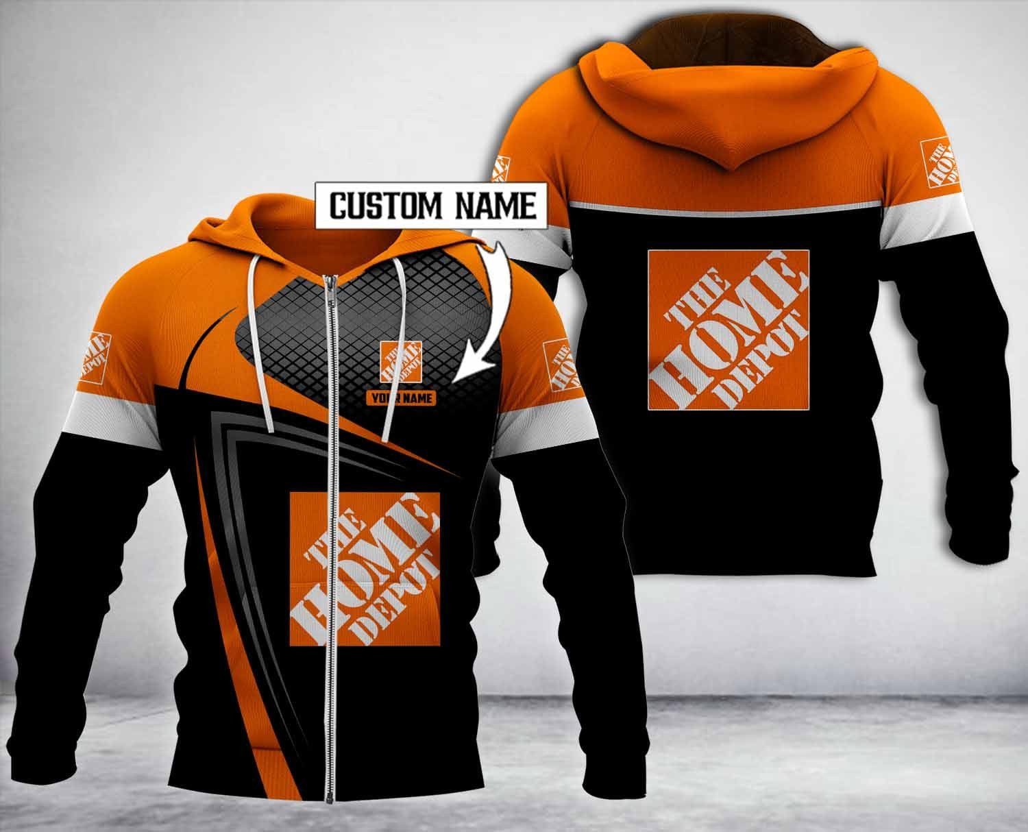 Personalized Home Depot Black Ver2 3D Hoodie Personalized Home Depot Black Ver2 3D Hoodie