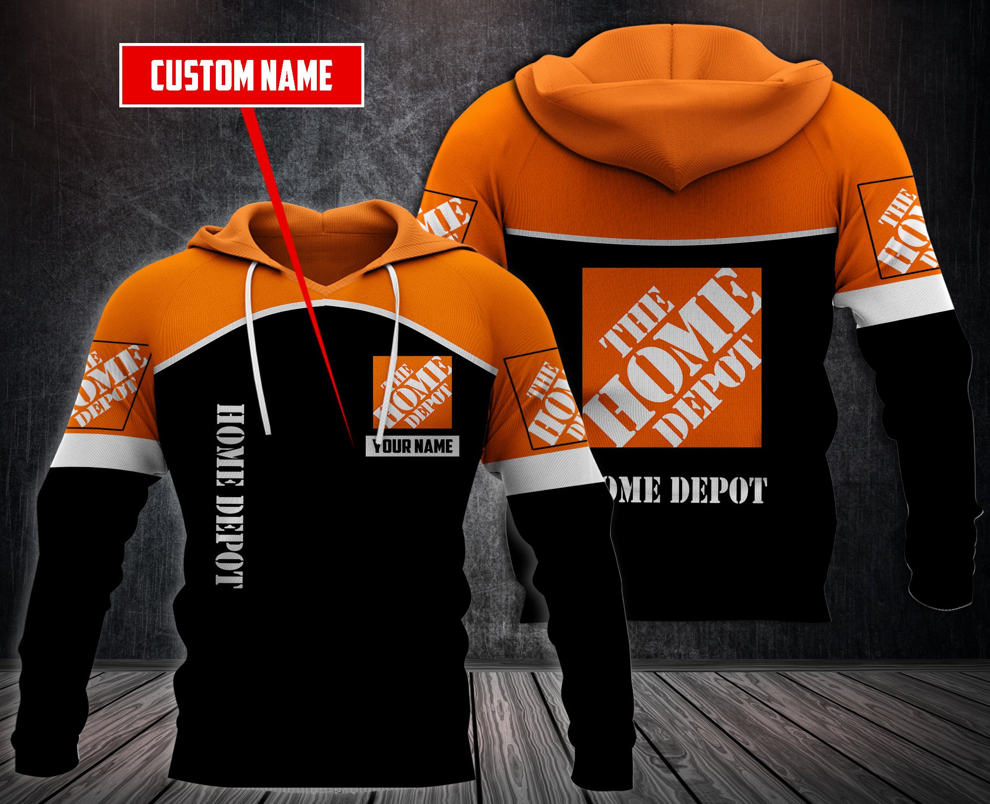 Personalized Home Depot Custom 3D Fleece Hoodie Personalized Home Depot Custom 3D Fleece Hoodie