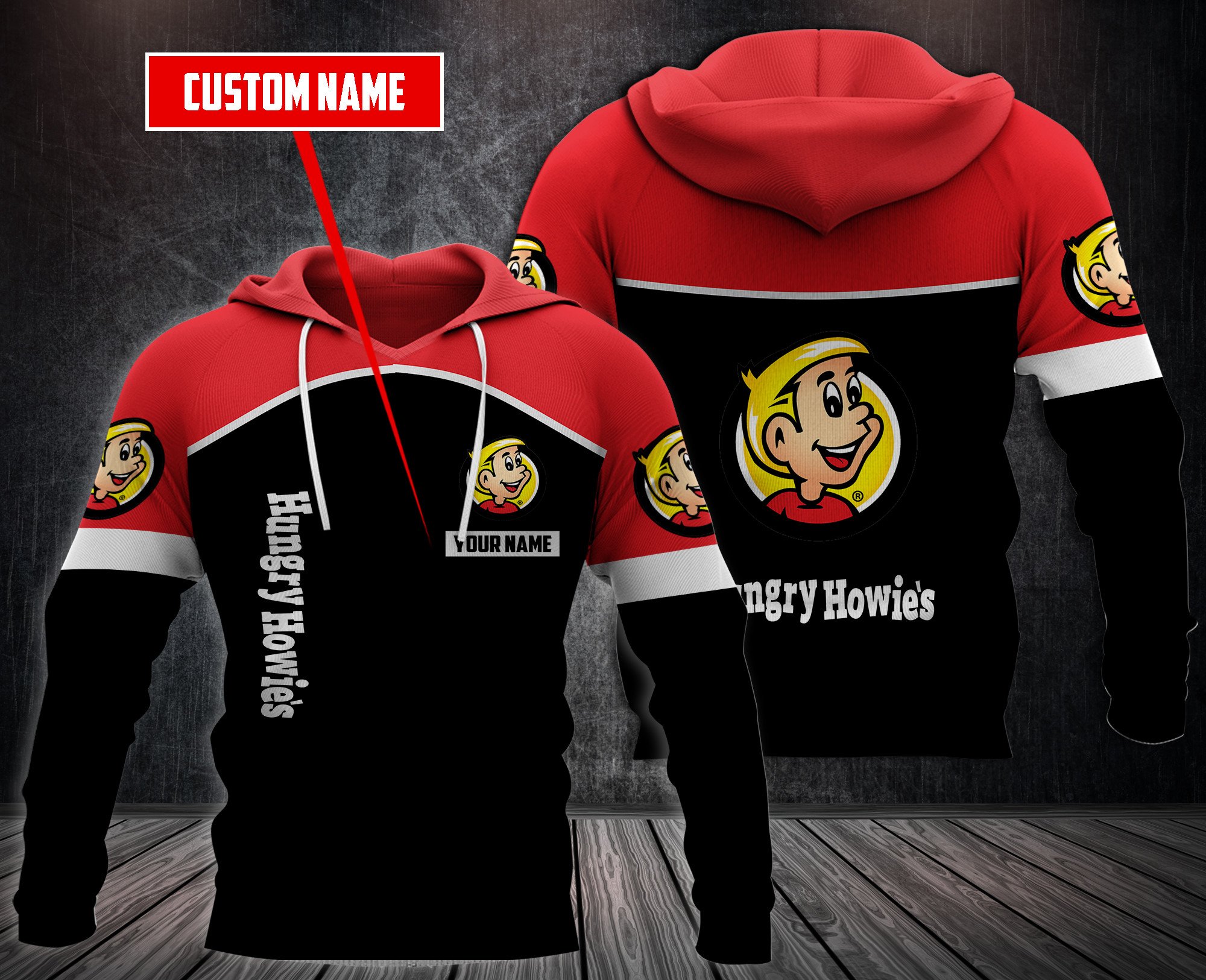 Personalized-Hungry-HowieS-Pizza-Custom-3D-Fleece-Hoodie-Hoodie-2