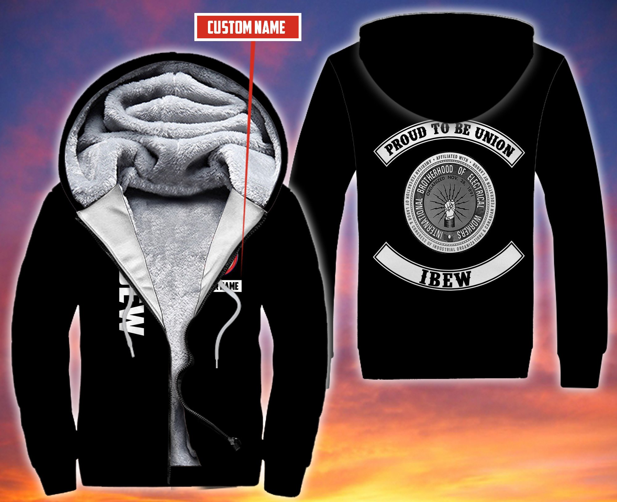 Personalized Ibew Custom All Over Print 3D Fleece Hoodie Personalized Ibew Custom All Over Print 3D Fleece Hoodie