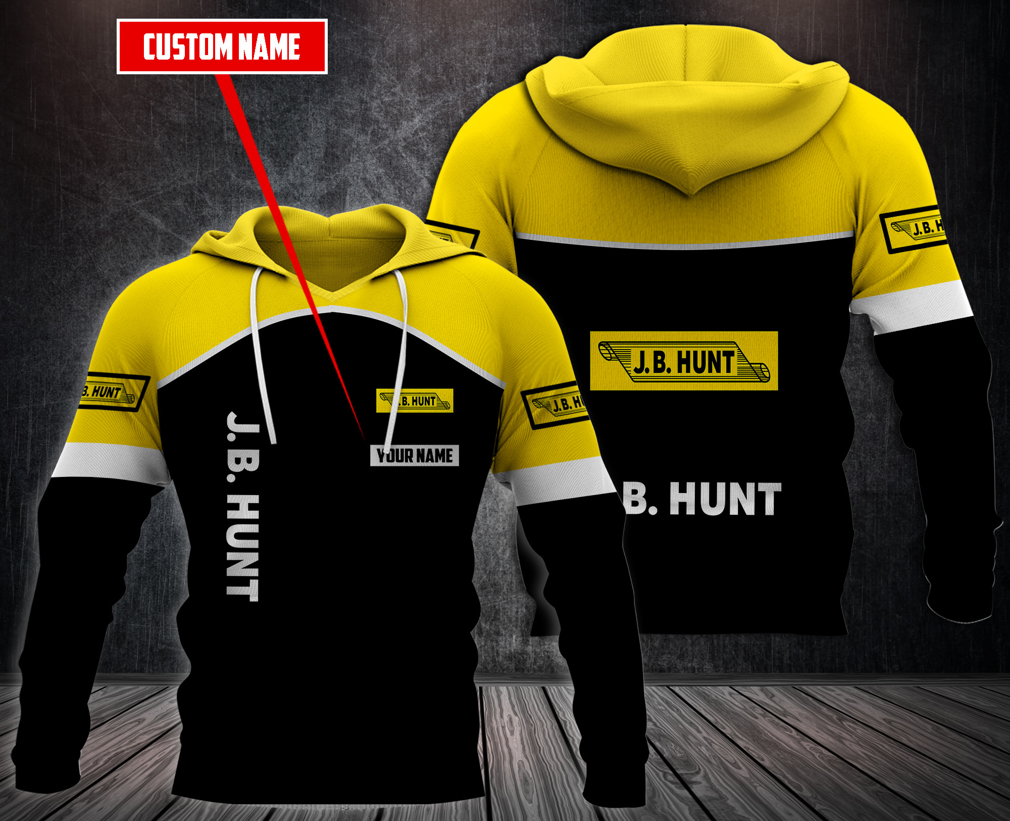 Personalized J.B. Hunt 3D Fleece Hoodie Personalized J.B. Hunt 3D Fleece Hoodie