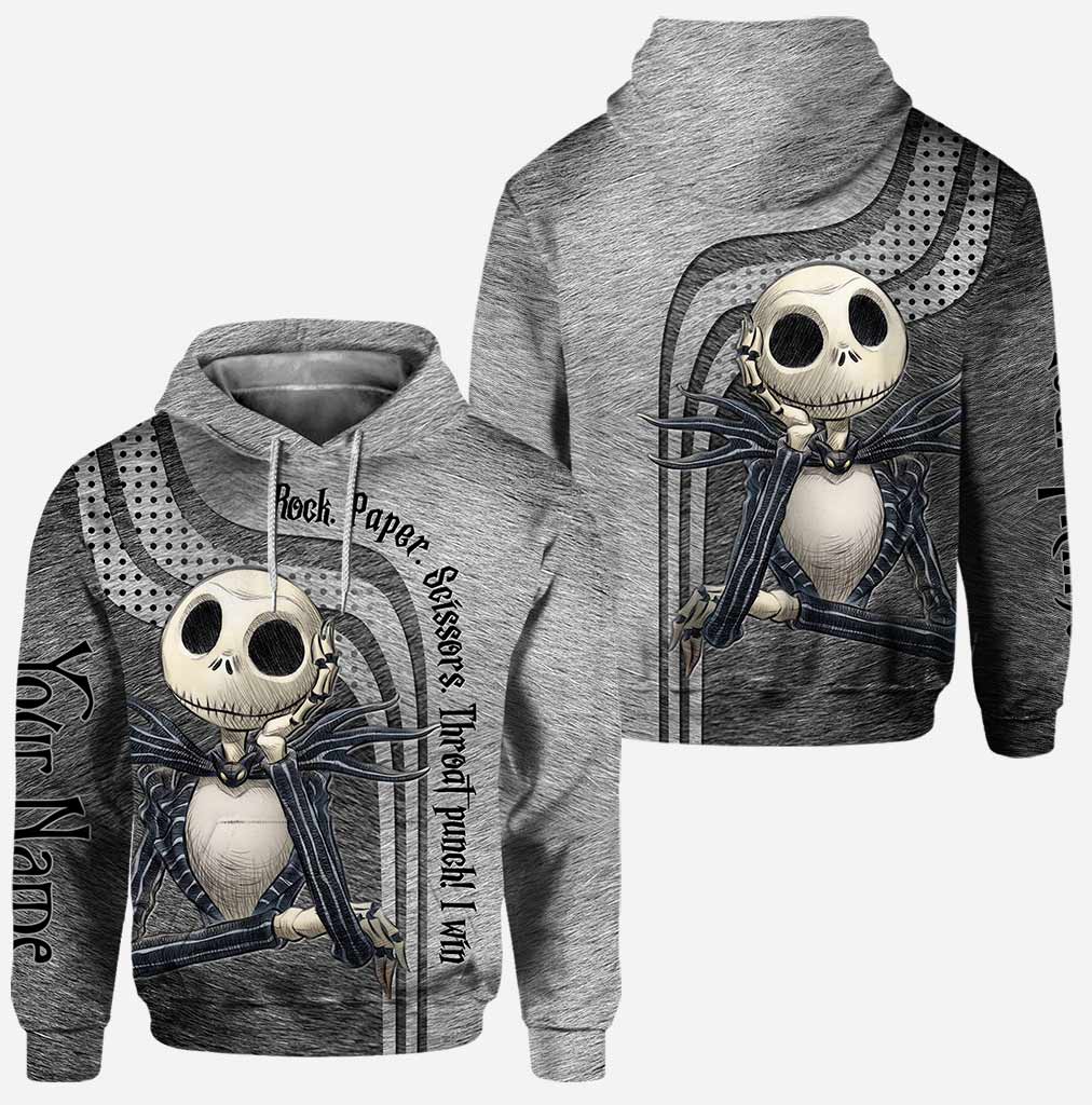 Personalized Jack Skellington Rock Paper Scissors Custom 3D Hoodie Personalized Jack Skellington Rock Paper Scissors Custom 3D Hoodie