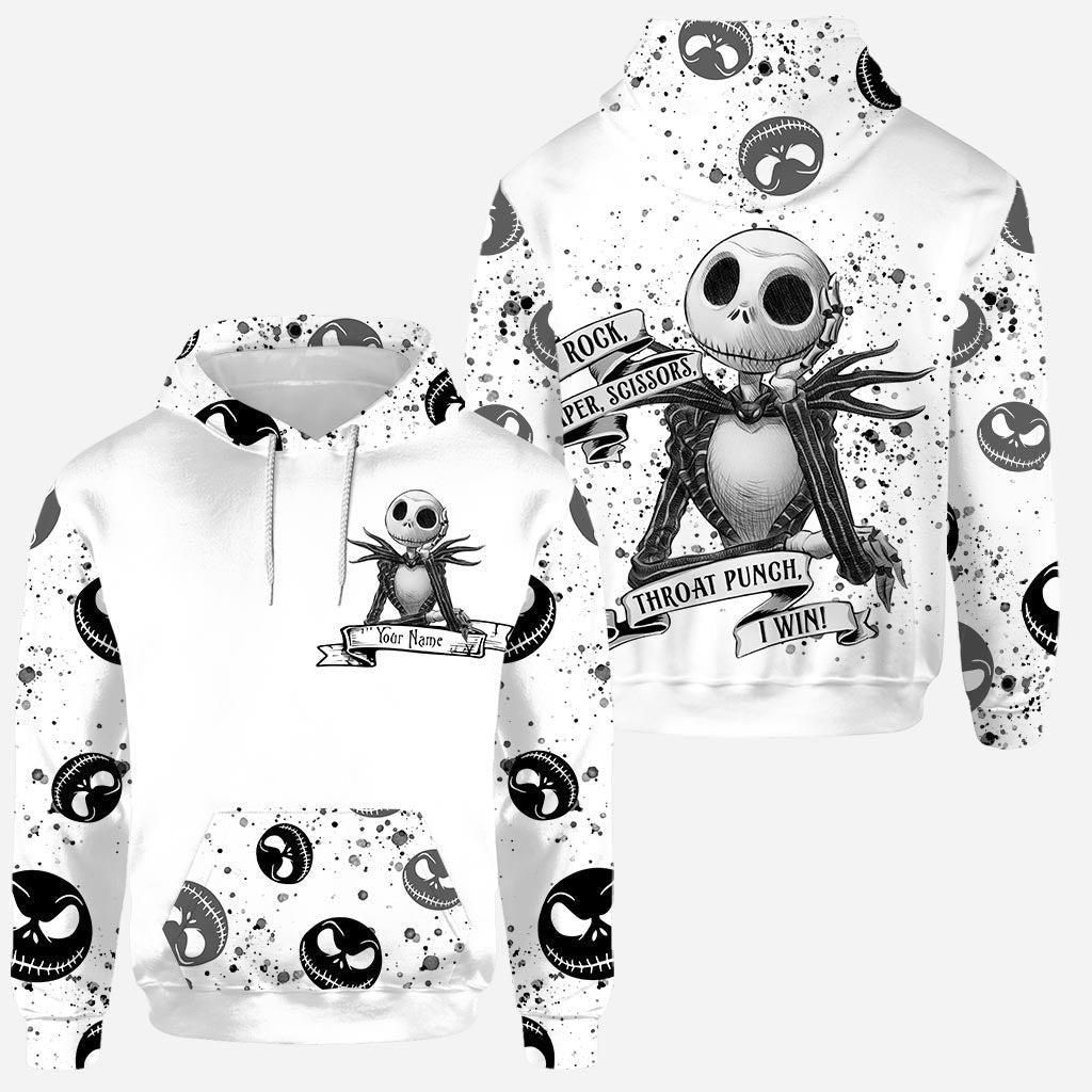 Personalized Jack Skellington Rock Paper Scissors Hoodie Personalized Jack Skellington Rock Paper Scissors Hoodie