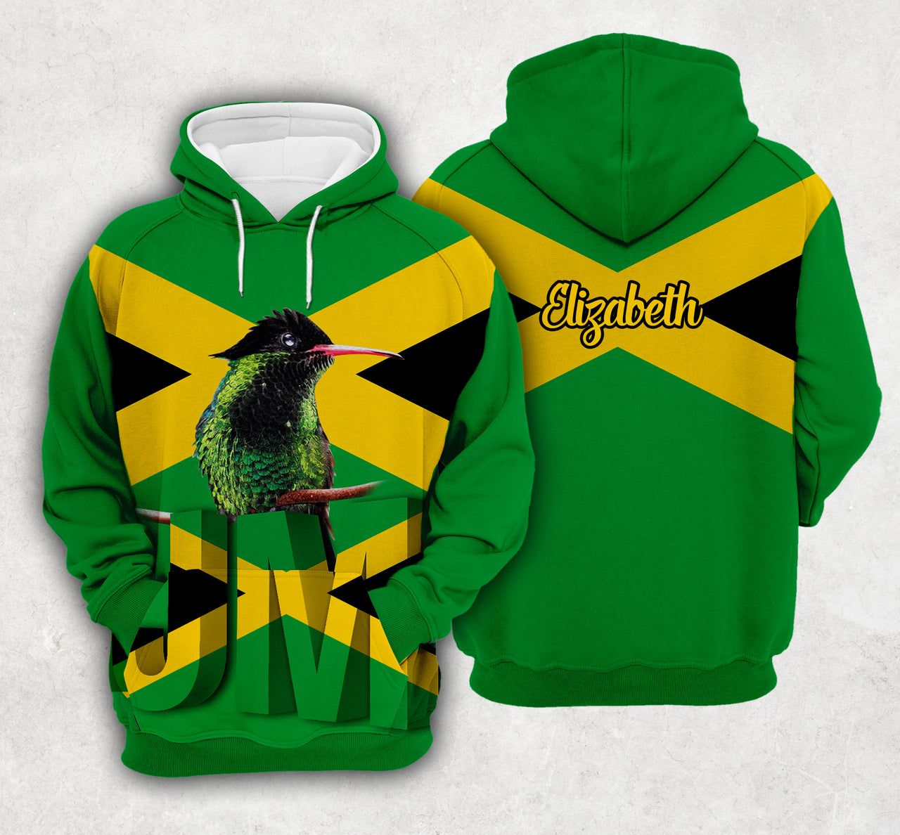 Personalized Jamaica Flag Custom 3D Hoodie Personalized Jamaica Flag Custom 3D Hoodie
