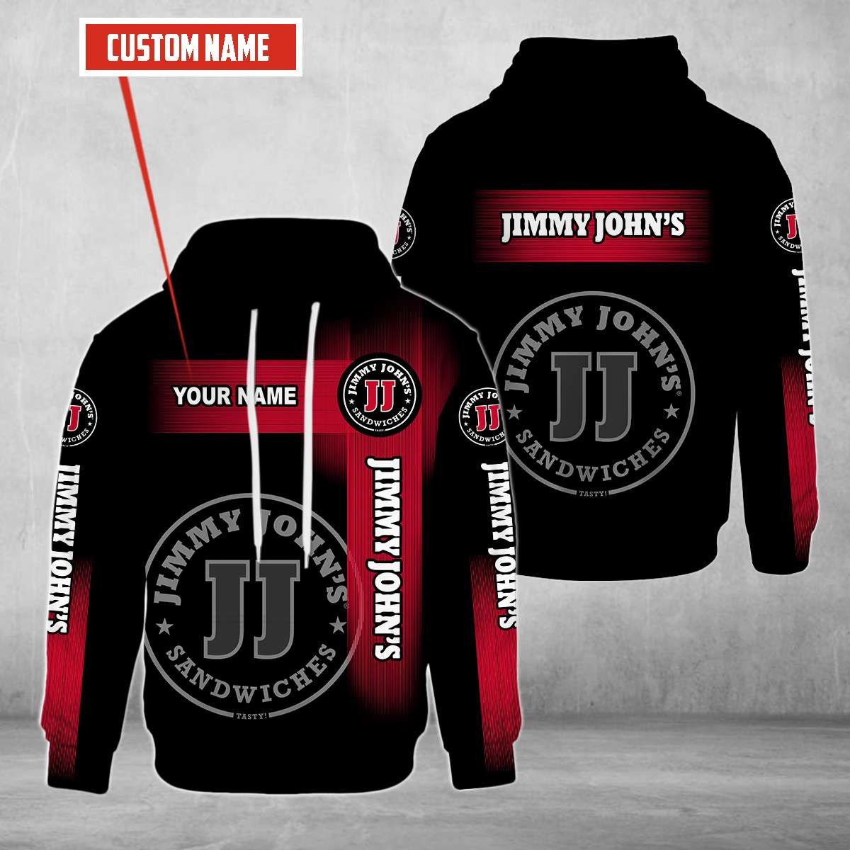 Personalized Jimmy John’S Black Custom All Over Print 3D Hoodie Personalized Jimmy John’S Black Custom All Over Print 3D Hoodie