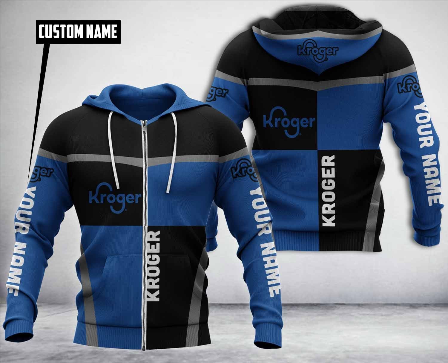 Personalized Kroger Black Blue Custom Hoodie Personalized Kroger Black Blue Custom Hoodie