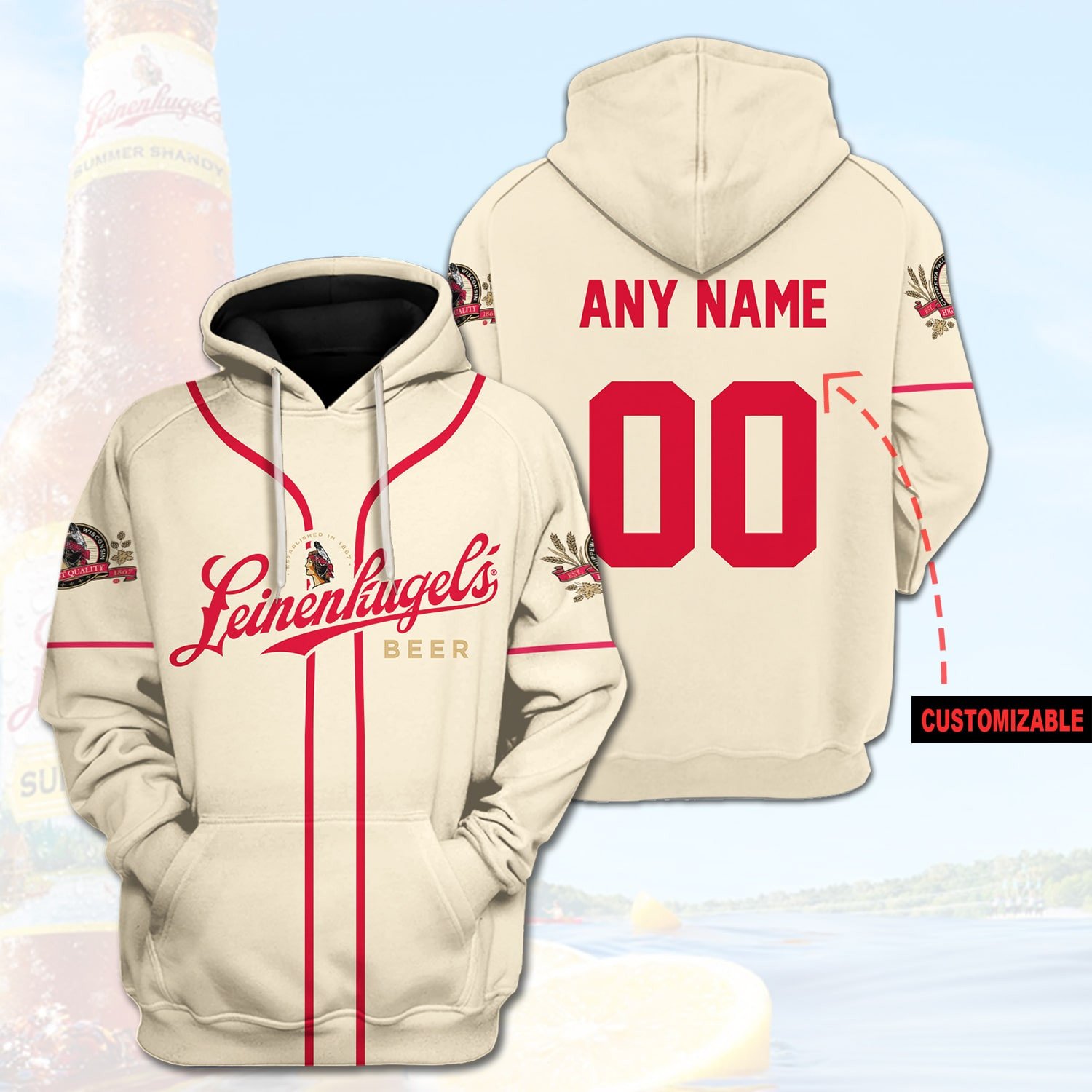 Personalized Leinenkugels Custom 3D Hoodie Personalized Leinenkugels Custom 3D Hoodie