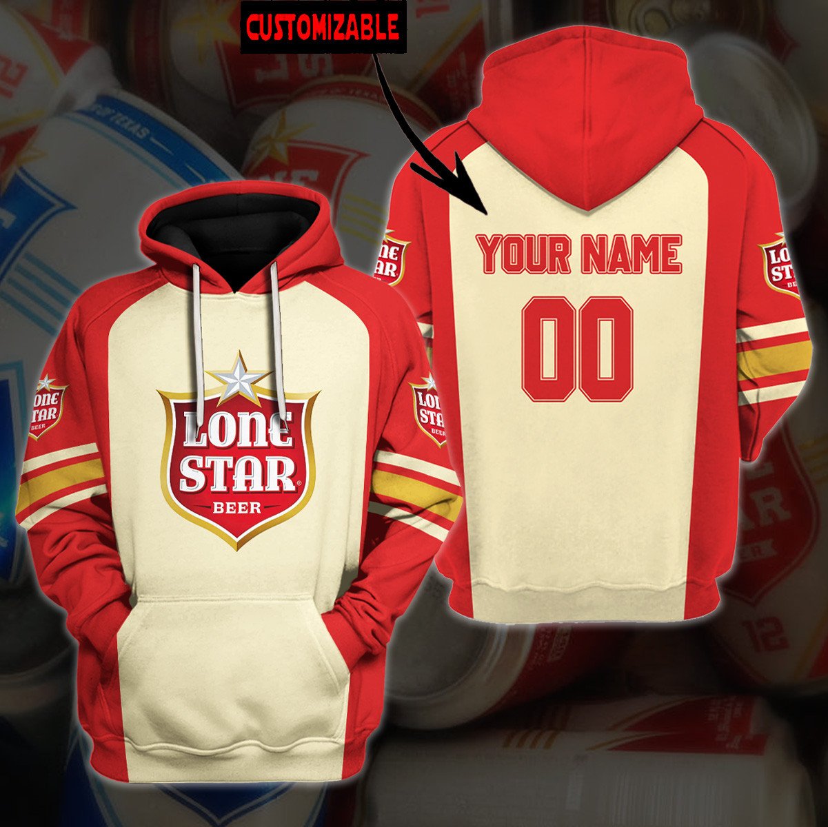 Personalized Lone Star Beer Custom 3D Hoodie Personalized Lone Star Beer Custom 3D Hoodie