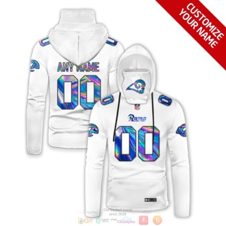 Personalized-Los-Angeles-Rams-White-Hologram-Nfl-Custom-3D-Hoodie-Mask-1