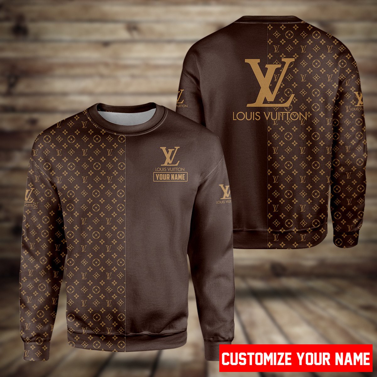 Personalized Louis Vuitton Brown Hoodie Personalized Louis Vuitton Brown Hoodie
