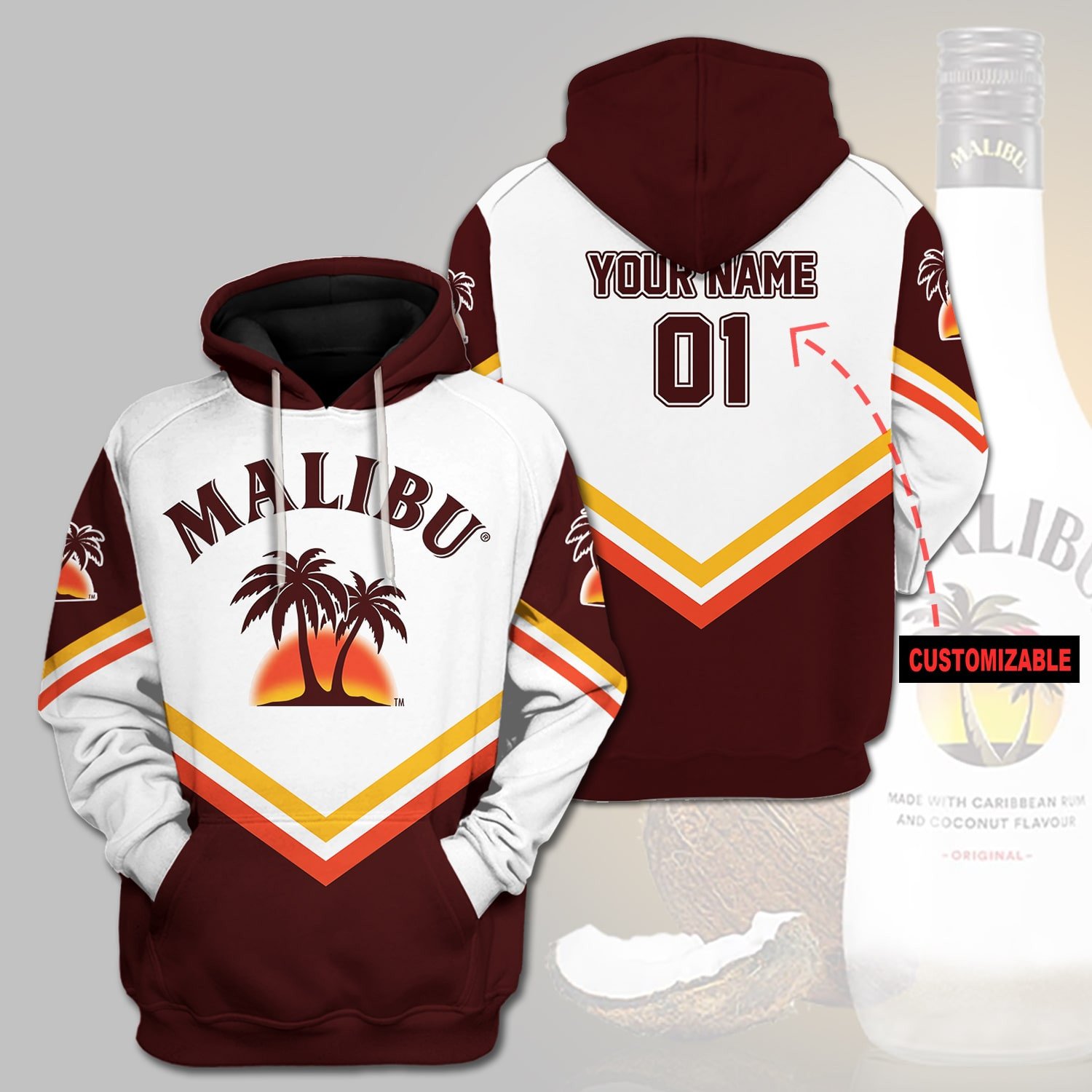 Personalized Malibu Custom 3D Hoodie Personalized Malibu Custom 3D Hoodie