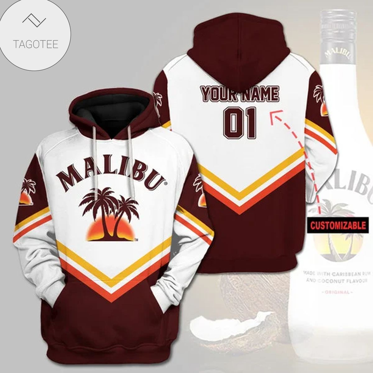 Personalized Malibu Logo Hoodie Personalized Malibu Logo Hoodie