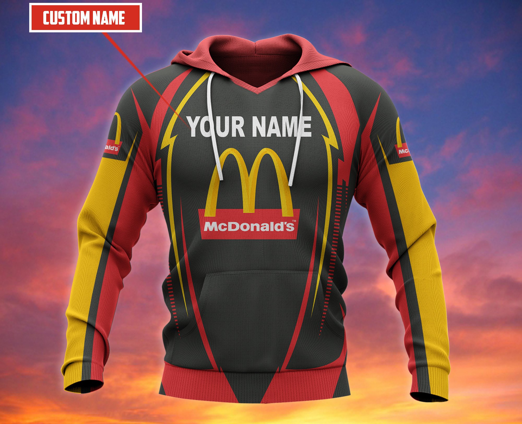 Personalized Mcdonald’S Grey Red Custom All Over Print 3D Hoodie Personalized Mcdonald’S Grey Red Custom All Over Print 3D Hoodie