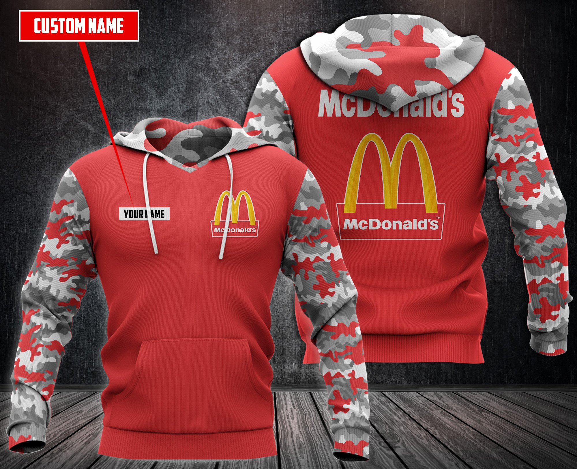 Personalized Mcdonald’S Red 3D Fleece Hoodie Personalized Mcdonald’S Red 3D Fleece Hoodie