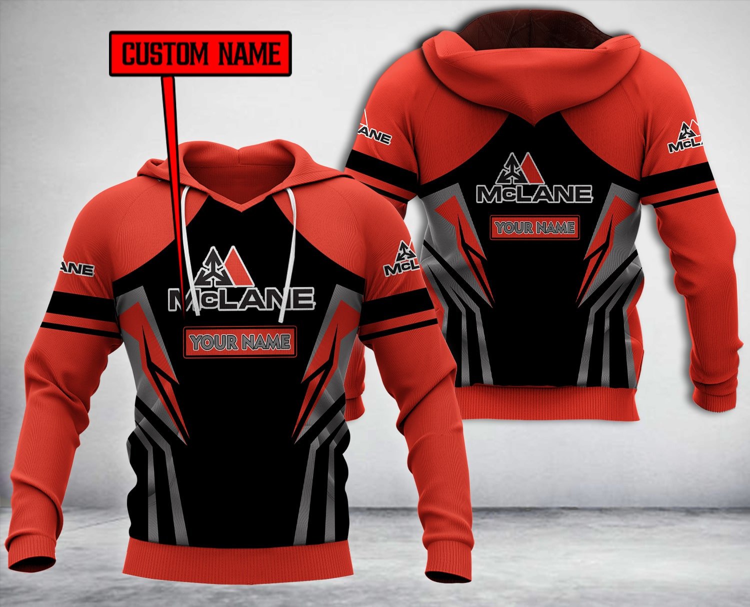 Personalized Mclane Orange Black Custom All Over Print 3D Hoodie Personalized Mclane Orange Black Custom All Over Print 3D Hoodie