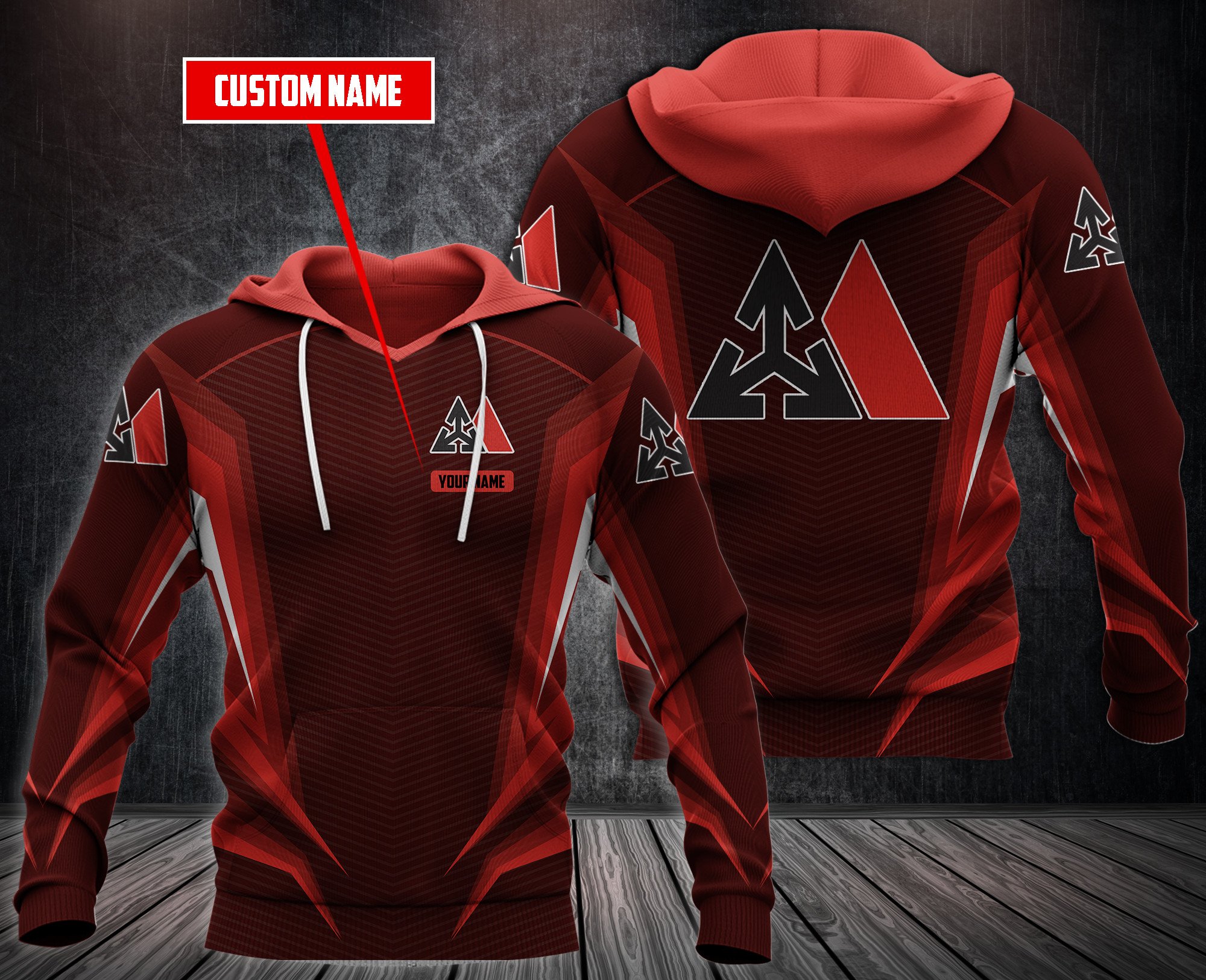 Personalized Mclane Red Custom All Over Print 3D Hoodie Personalized Mclane Red Custom All Over Print 3D Hoodie