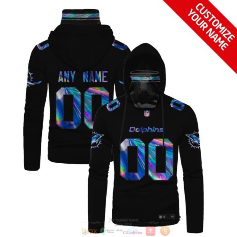 Personalized-Miami-Dolphins-Black-Hologram-Nfl-Custom-3D-Hoodie-Mask-1