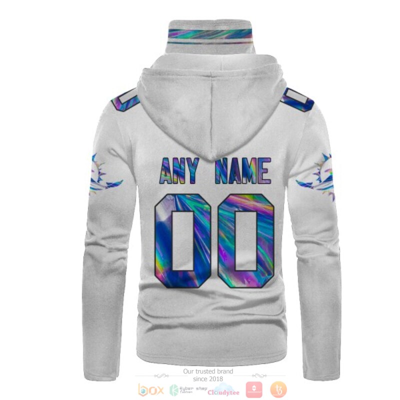 Personalized Miami Dolphins White Hologram Nfl Custom 3D Hoodie Mask Personalized Miami Dolphins White Hologram Nfl Custom 3D Hoodie Mask