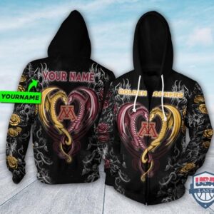 Personalized Minnesota Golden Gophers Dragon Ncaa 3D Hoodie T-Shirt