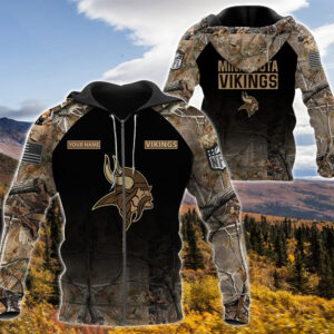 Personalized Minnesota Vikings Nfl Hunting Camo Custom 3D Shirt