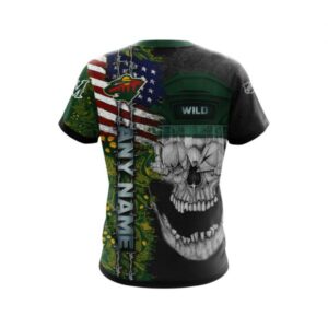 Personalized Minnesota Wild Skull Concept 3D Shirt