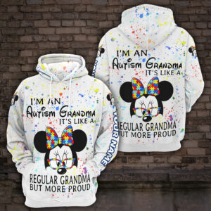 Personalized Minnie Mouse I’M An Autism Grandma Custom Hoodie
